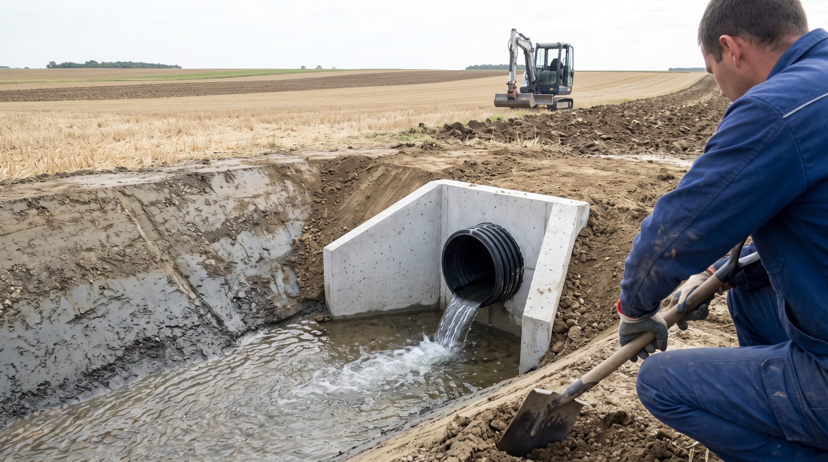 Fossés et exutoires : la sortie d'un réseau de drainage