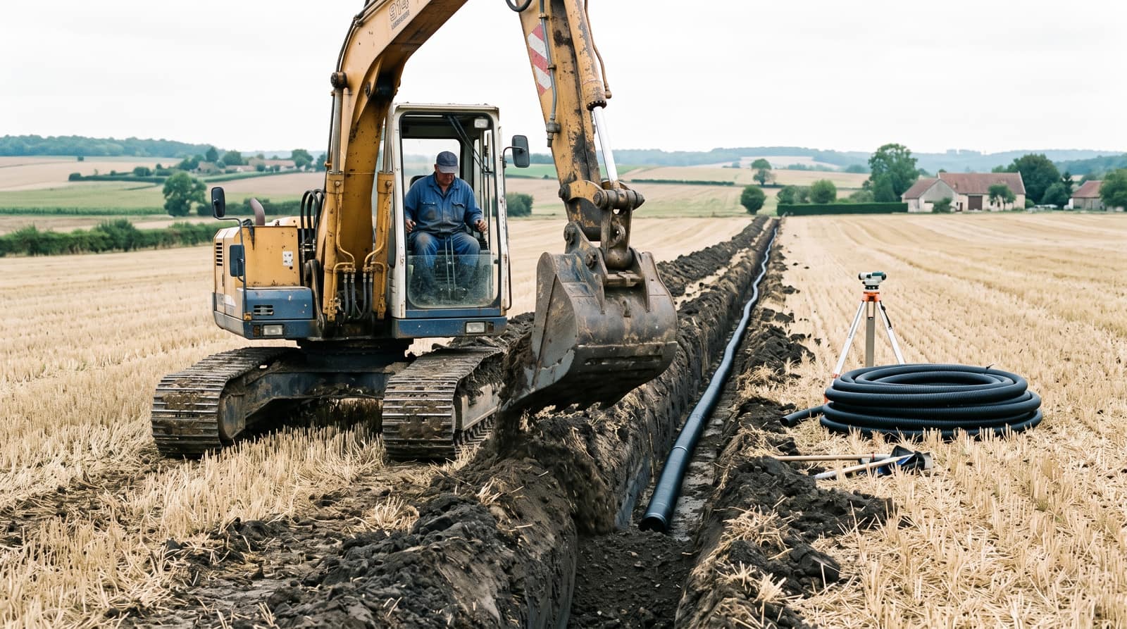 Terrassement et pose de drains : le déroulé du chantier