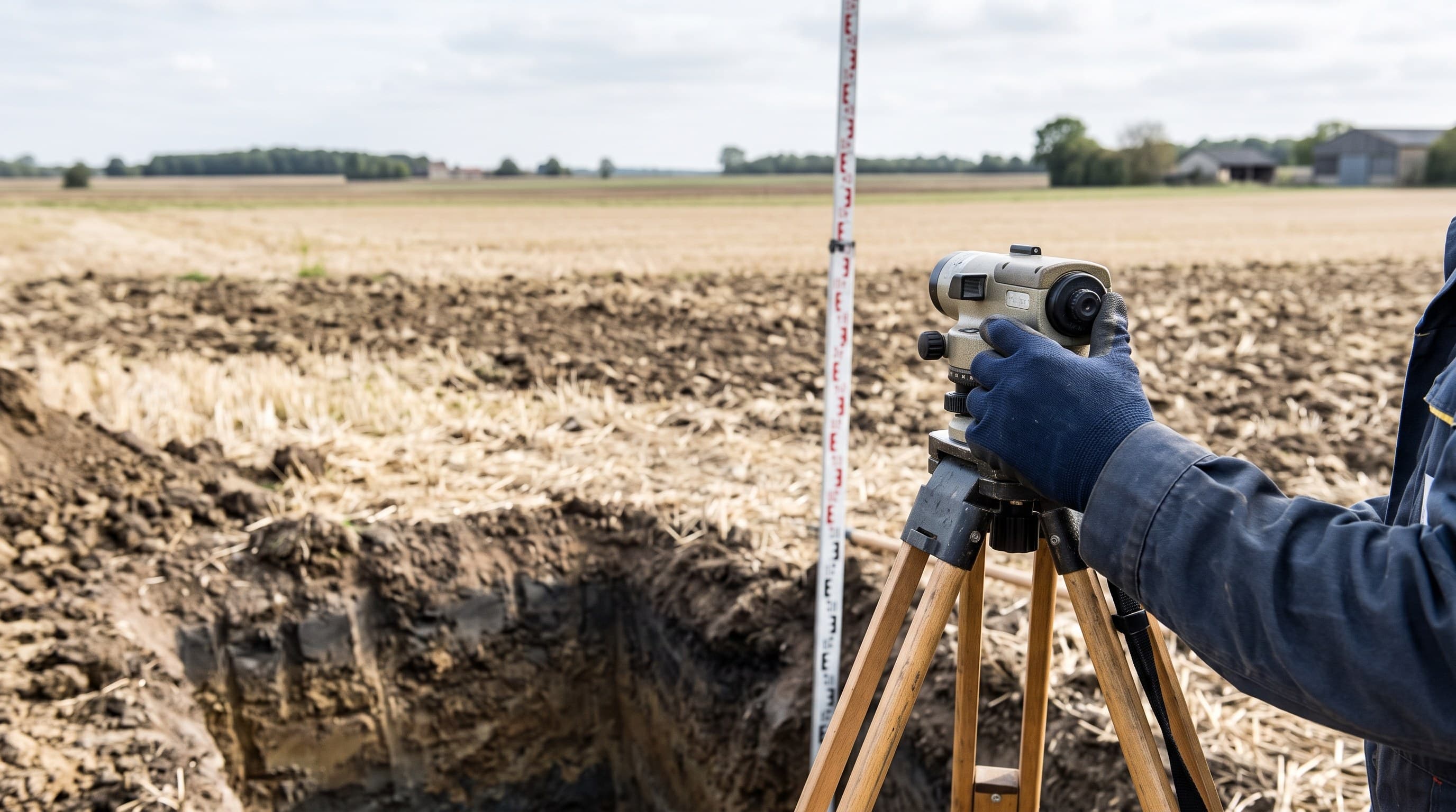 Étude de sol avant drainage agricole