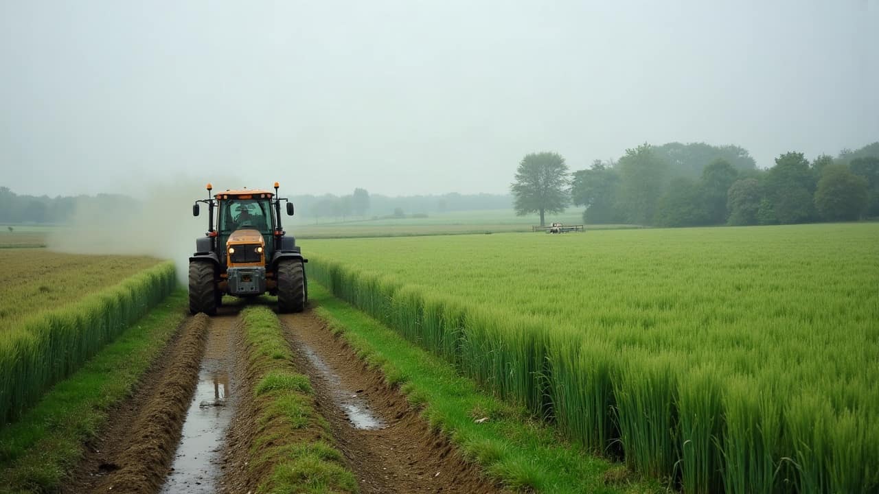 Parcelle de grandes cultures céréalières à proximité de coteaux du Chablisien, Yonne