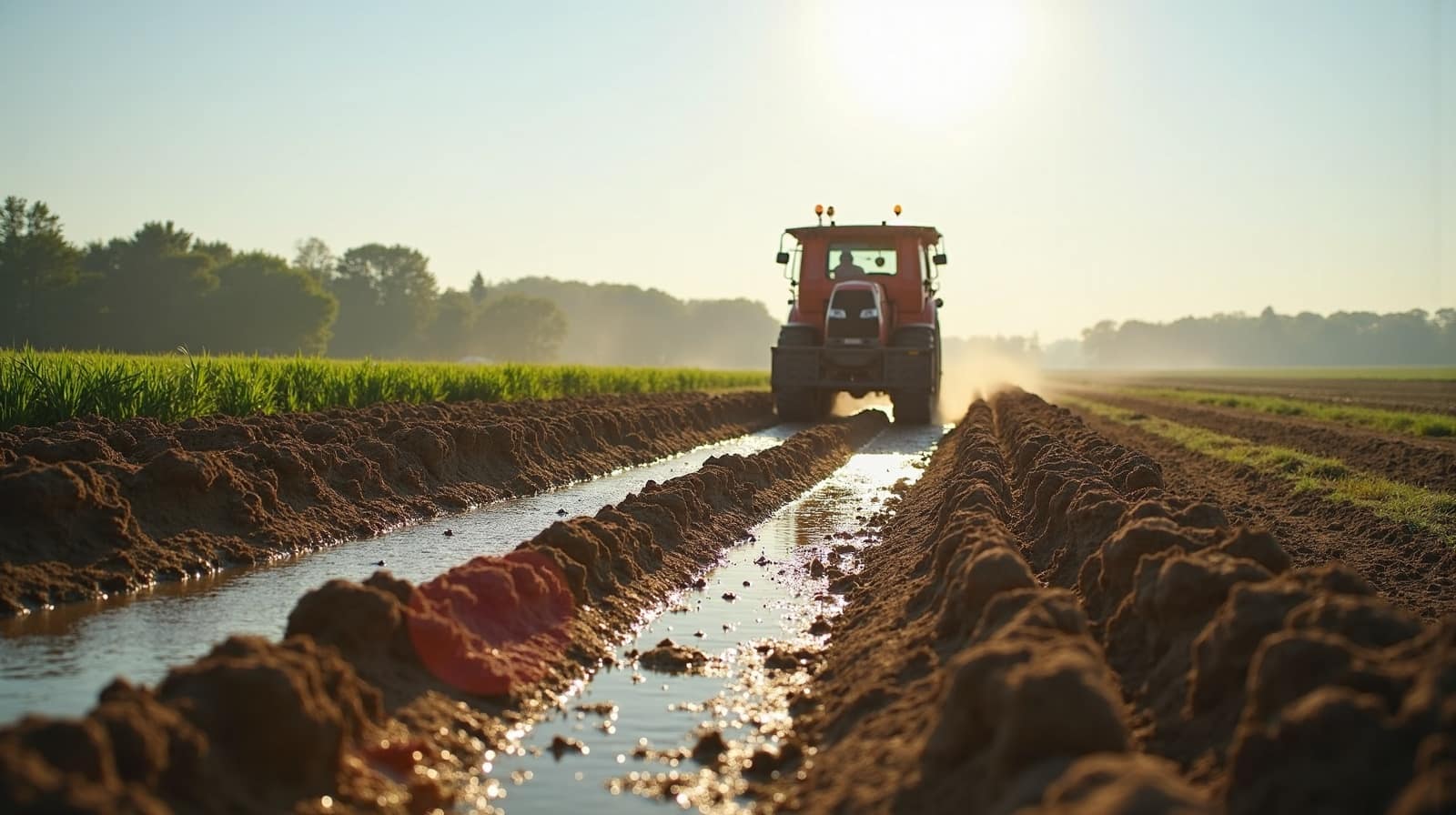 Profil de sol observé lors d'un sondage avant la pose d'un réseau de drainage agricole, Yonne