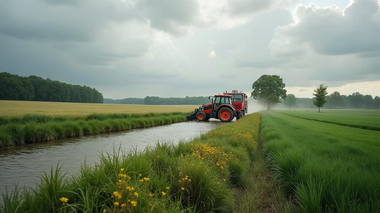 Traçage d'un réseau de drainage sur un plan de parcelle à partir des données de sondage, Yonne