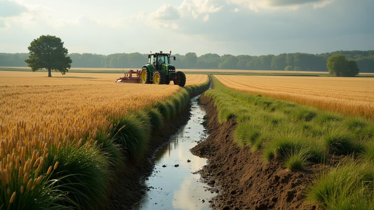 Vue d'une parcelle de grandes cultures en limite de plateau dans le Tonnerrois, Yonne